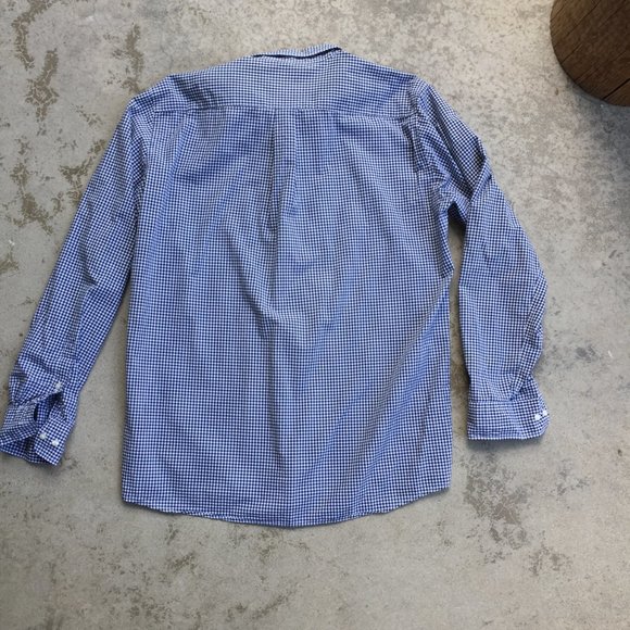 Uniqlo Navy Gingham Dress Shirt - Picture 5 of 9